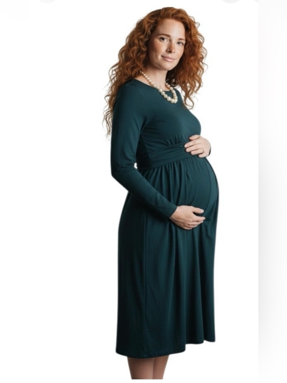 Seraphine Peachy Maternity & Nursing Pleat Detail Dress, sz 14
